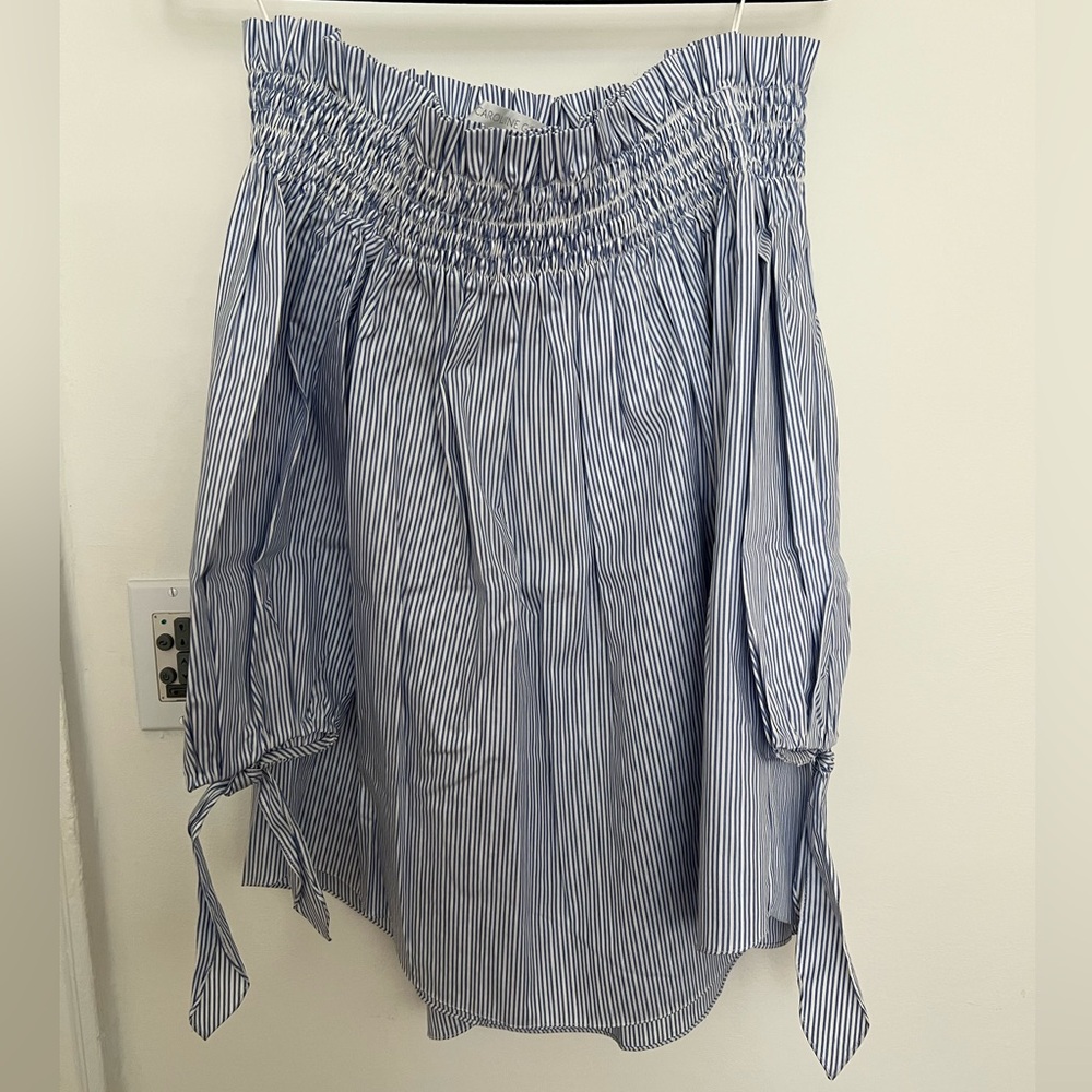 NWOT Caroline Constas Striped Off-Shoulder Blouse Size XS
